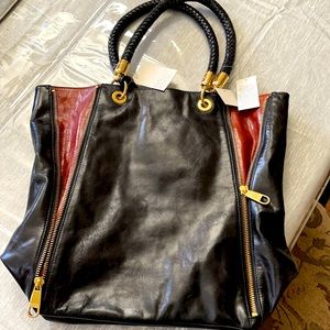 BADGLEY MISCHKA LARGE TOTE LEATHER HANDBAG